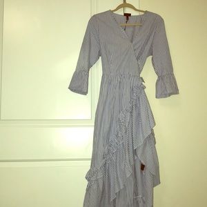 Who What Wear Summer ruffle wrap dress